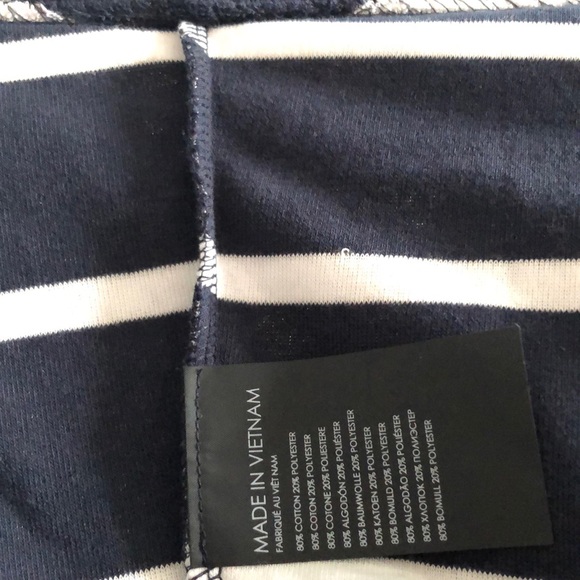 CLUB MONACO (S) Terry Toweling Skirt Jupe Navy Stripe - Picture 8 of 12